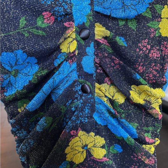 Urban Outfitters Sparkly Floral Mesh Collard bodycon dress size small - Picture 3 of 9